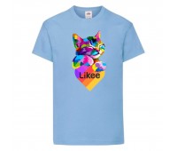 Футболка Лайк Likee светло голубая (Lblack-cat2) 164 см