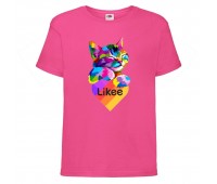 Футболка Лайк Likee розовая 2 (Lpink-cat2) 164 см