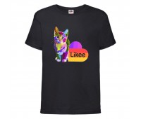 Футболка Лайк Likee черная (Lblack-cat2) 116 см