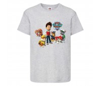 Футболка детская Щенячий патруль (Paw Patrol) все щенки серая 128 см