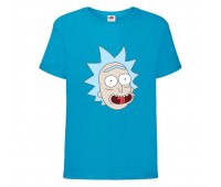 Футболка Рик и Морти (Rick and Morty) голубая 128 см
