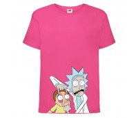 Футболка Рик и Морти 1 (Rick and Morty) розовая 128 см