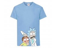 Футболка Рик и Морти 1 (Rick and Morty) светло-голубая 128 см