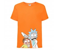 Футболка Рик и Морти 1 (Rick and Morty) оранжевая 128 см