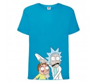 Футболка Рик и Морти (Rick and Morty 01) голубая 128 см