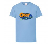 Футболка детская Огги и тараканы (Oggy and cockroaches) голубая (top OG lbl6) 104 см