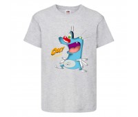 Футболка детская Огги и тараканы (Oggy and cockroaches) серая (top OG gr7) 104 см