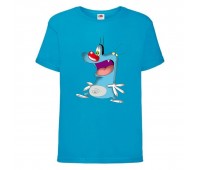 Футболка детская Огги и тараканы (Oggy and cockroaches) синяя (top OG blu1) 104 см
