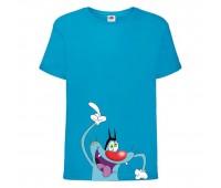 Футболка детская Огги и тараканы (Oggy and cockroaches) синяя (top OG blu3) 104 см