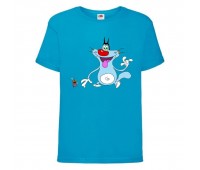 Футболка детская Огги и тараканы (Oggy and cockroaches) синяя (top OG blu4) 104 см