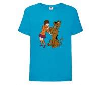 Футболка детская Скуби-Ду 4 (Scooby-Doo) голубая 116 см