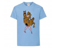 Футболка детская Скуби-Ду 5 (Scooby-Doo) светло-голубая 164 см