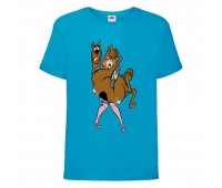 Футболка детская Скуби-Ду 5 (Scooby-Doo) голубая 116 см