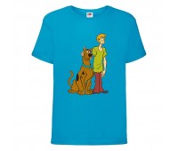 Футболка детская Скуби-Ду 6 (Scooby-Doo) голубая 116 см