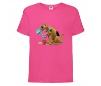 Футболка детская Скуби-Ду 7 (Scooby-Doo) розовая 140 см