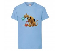 Футболка детская Скуби-Ду 7 (Scooby-Doo) светло-голубая 152 см