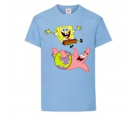 Футболка детская Спанч Боб (Sponge Bob) светло-голубая 104 см