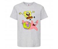 Футболка детская Спанч Боб (Sponge Bob) серая 104 см