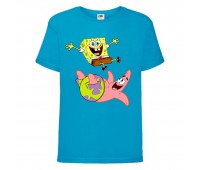 Футболка детская Спанч Боб (Sponge Bob) голубая 104 см