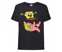 Футболка детская Спанч Боб (Sponge Bob) черная 104 см