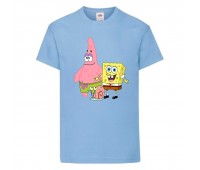 Футболка детская Спанч Боб 1 (Sponge Bob) светло-голубая 164 см
