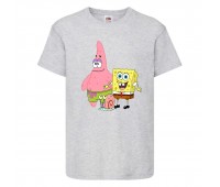 Футболка детская Спанч Боб 1 (Sponge Bob) серая 116 см