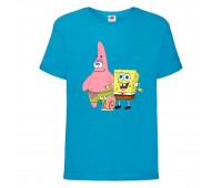 Футболка детская Спанч Боб 1 (Sponge Bob) голубая 104 см