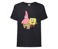 Футболка детская Спанч Боб 1 (Sponge Bob) черная 116 см