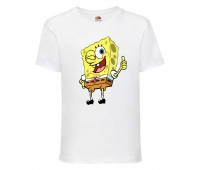 Футболка детская Спанч Боб 2 (Sponge Bob) белая 104 см