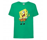 Футболка детская Спанч Боб 2 (Sponge Bob) зеленая 104 см