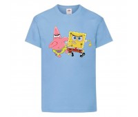 Футболка детская Спанч Боб 3 (Sponge Bob) светло-голубая 104 см