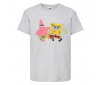 Футболка детская Спанч Боб 3 (Sponge Bob) серая 104 см