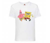 Футболка детская Спанч Боб 3 (Sponge Bob) белая 104 см