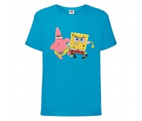 Футболка детская Спанч Боб 3 (Sponge Bob) голубая 104 см