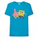 Футболка детская Спанч Боб 3 (Sponge Bob) голубая 104 см