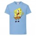 Футболка детская Спанч Боб 2 (Sponge Bob) светло-голубая 164 см