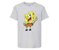Футболка детская Спанч Боб 2 (Sponge Bob) серая 104 см