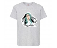 Футболка Билли Айлиш (Billie Eilish gr-7) серая 140 см