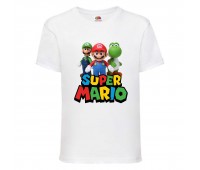 Футболка Супер Марио 7 (Super Mario) белая (SMar wh-2) 116 см
