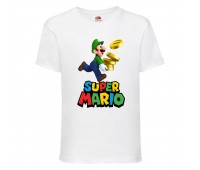 Футболка Супер Марио 9 (Super Mario) белая (SMar wh-4) 116 см