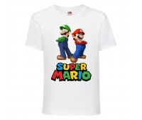 Футболка Супер Марио 10 (Super Mario) белая (SMar wh-5) 116 см