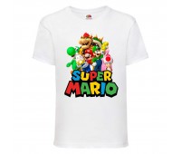 Футболка Супер Марио 11 (Super Mario) белая (SMar wh-6) 116 см