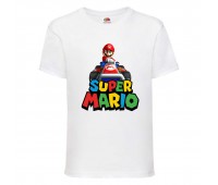 Футболка Супер Марио (Super Mario) белая (SMar wh-01) 116 см