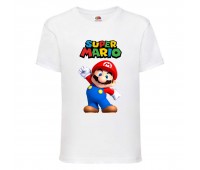 Футболка Супер Марио 3 (Super Mario) белая (SMar wh-04) 116 см