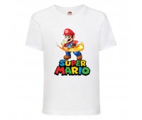 Футболка Супер Марио 4 (Super Mario) белая (SMar wh-05) 116 см