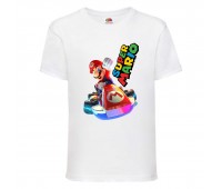 Футболка Супер Марио 5 (Super Mario) белая (SMar wh-06) 116 см