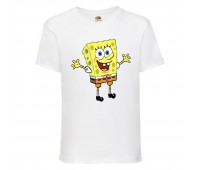 Футболка детская Спанч Боб 4 (Sponge Bob) белая 104 см
