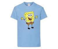 Футболка детская Спанч Боб 4 (Sponge Bob) светло-голубая 104 см