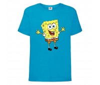 Футболка детская Спанч Боб 4 (Sponge Bob) голубая 104 см