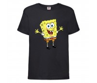Футболка детская Спанч Боб 4 (Sponge Bob) черная 104 см